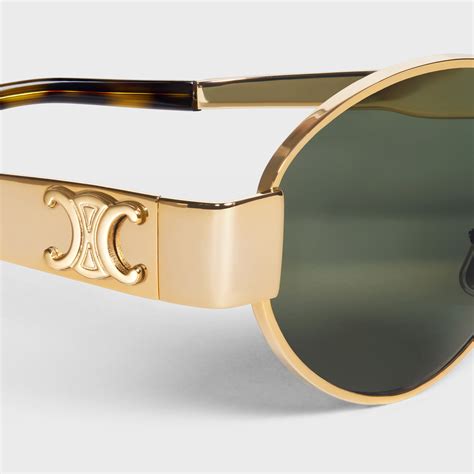 celine triomphe metal 01 gold|TRIOMPHE METAL 01 SUNGLASSES IN METAL .